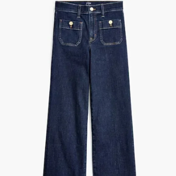 J Crew Slim wide-leg sailor jean in all-day stretch, size 25 - Picture 2 of 13